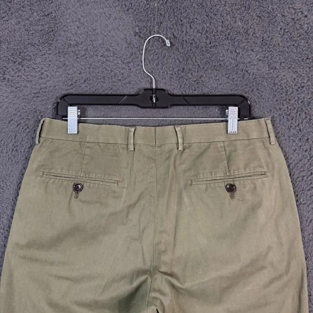 J Crew Pants Mens 32x29 Green Ludlow Slim Fit Larusmiani Chino Preppy Casual